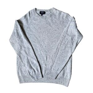 A.P.C. Rue Madame Paris APC Women's Small Off White Crew Knit Sweater Wool Blend